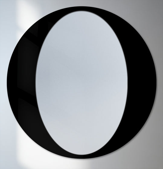 Half band circular wall mirror