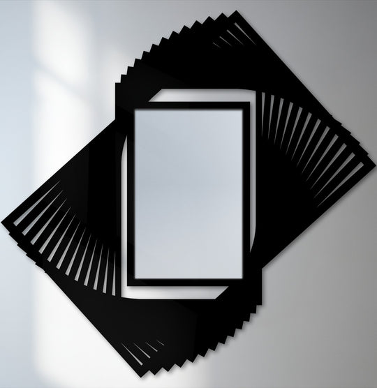 rotating blade metal floor mirror