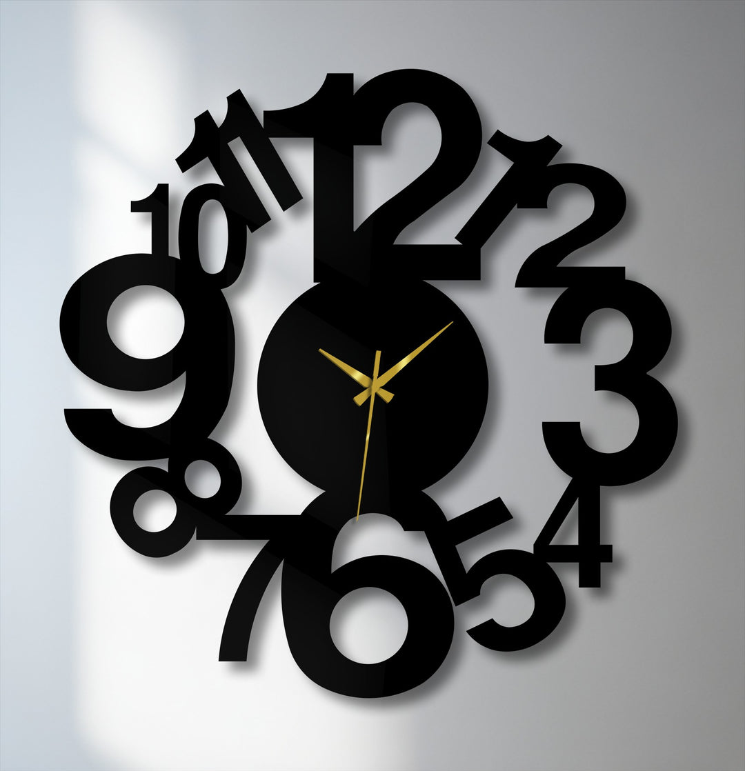 Brightest part of the abstract number spiral metal artwork wall clock highlights the sleek modern numeric design of this creative metal clock.