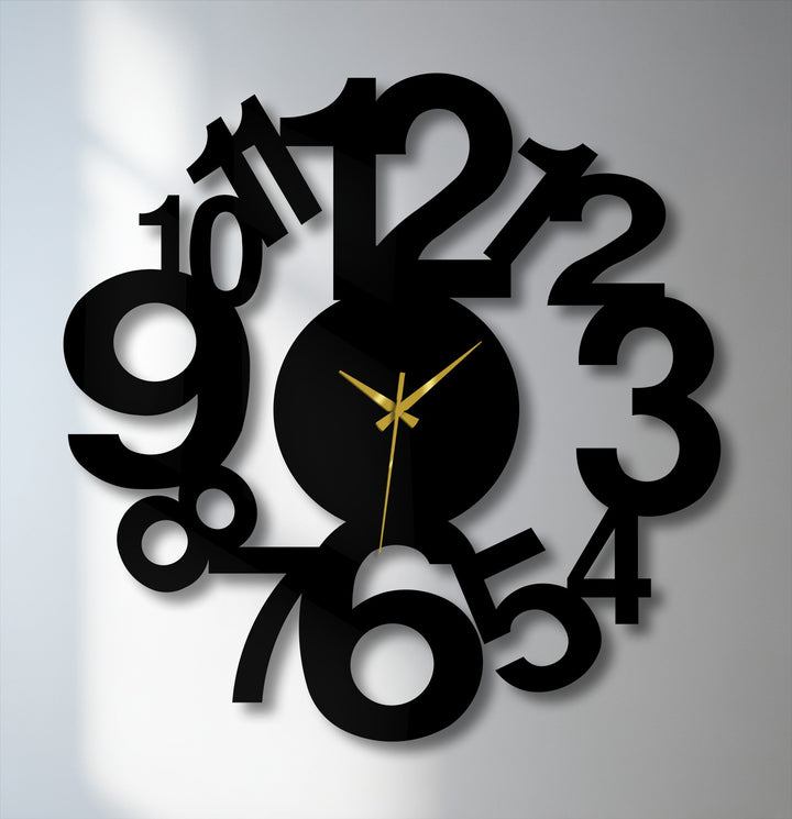 Brightest part of the abstract number spiral metal artwork wall clock highlights the sleek modern numeric design of this creative metal clock.