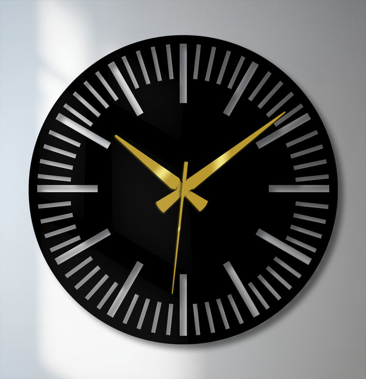 Featuring a matte finish, this luxury black dial metal wall clock offers a modern, minimalist aesthetic, complementing stylish metal wall decor.