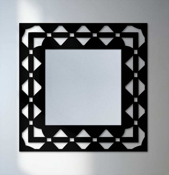 Decorative patterned metal wall mirror