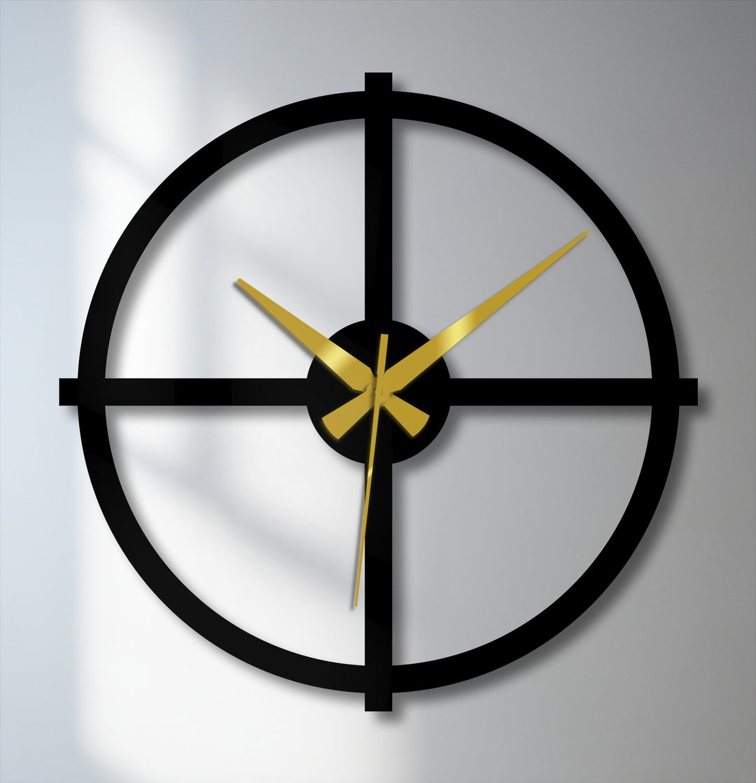 The stillness of time is captured in this minimalist black metal wall clock, a piece of unique metal wall art reflecting quiet modernity.