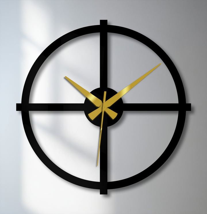 The stillness of time is captured in this minimalist black metal wall clock, a piece of unique metal wall art reflecting quiet modernity.