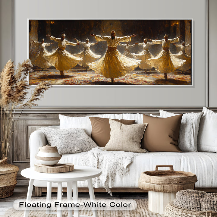 Whirling Dervishes Wall Art – Framed Oil Painting