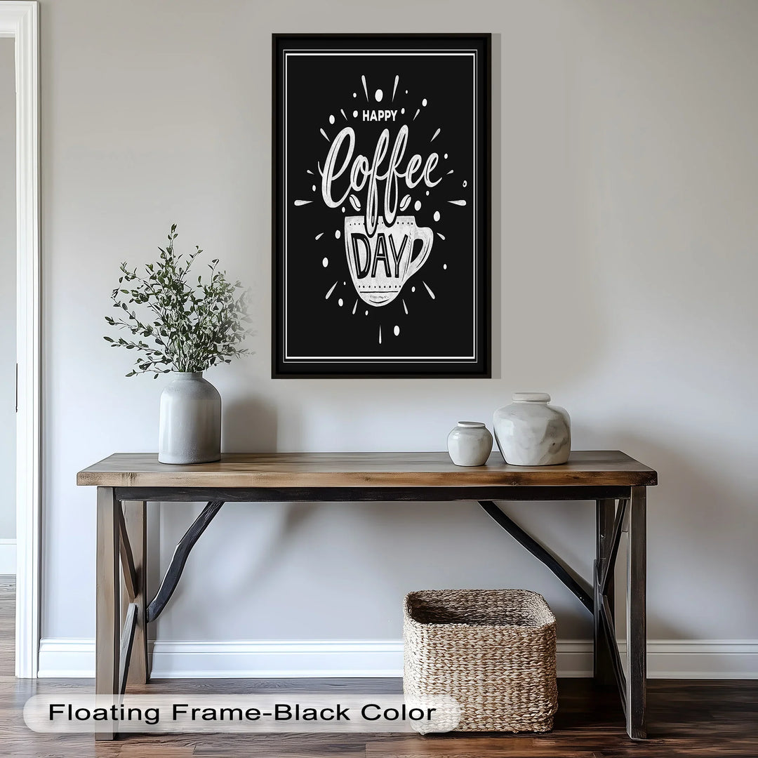 Happy Coffee Day – Fun Typography Oil Painting - MyPhotoStation