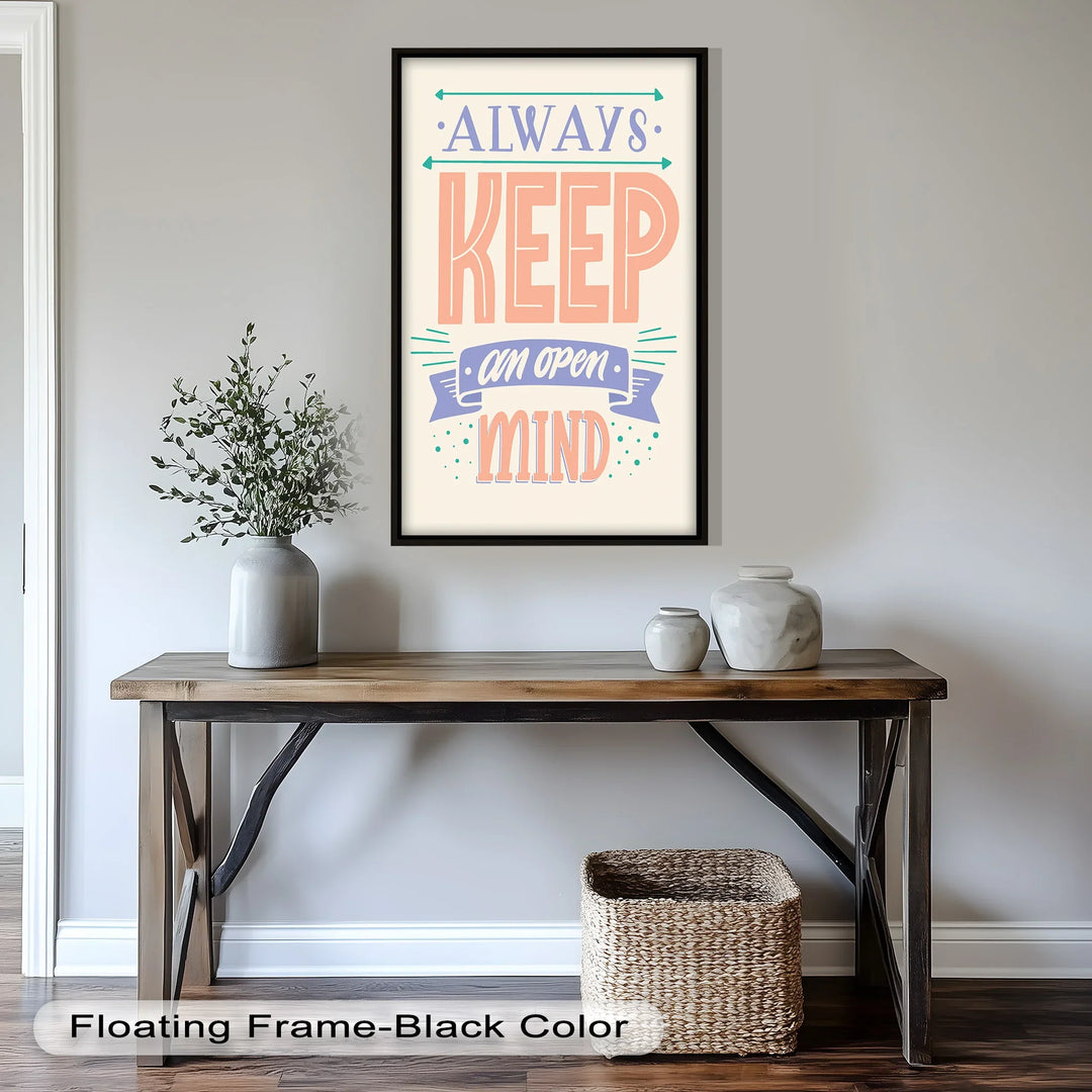 Always Keep an Open Mind – Pastel Typography Oil Painting - MyPhotoStation