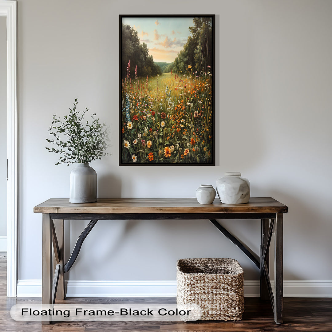 Whispers of Meadow Bloom – Colorful Wildflower Field Oil Painting