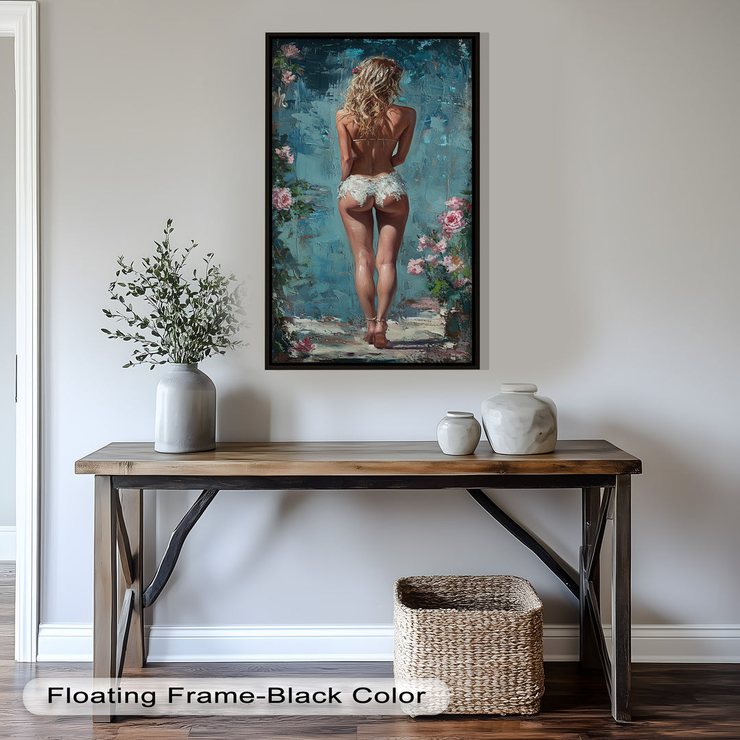 Garden Muse – Romantic Floral Nude Oil Painting
