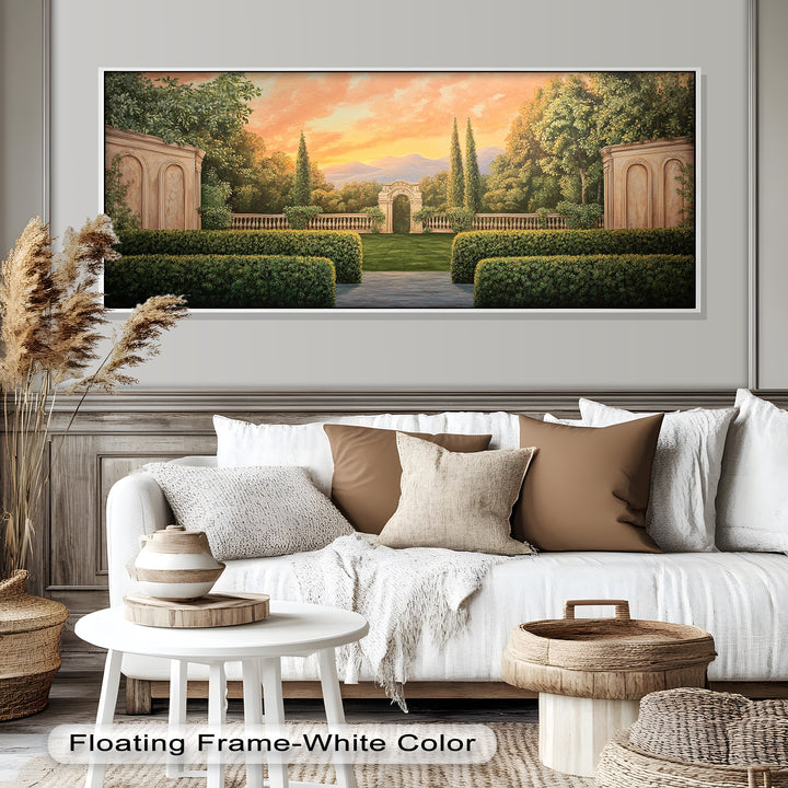 Sunset Garden Gateway – Classical Landscape Oil Painting