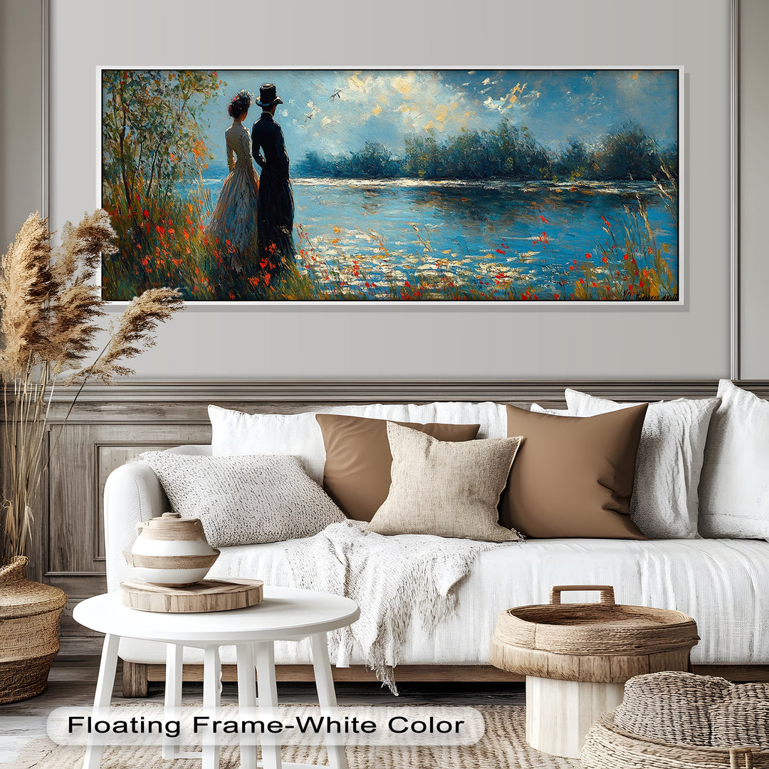 Romantic Riverside - Impressionist Oil Painting
