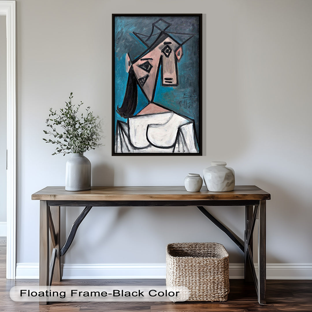 Angular Expression – Cubist Woman in White Dress Picasso Oil Painting