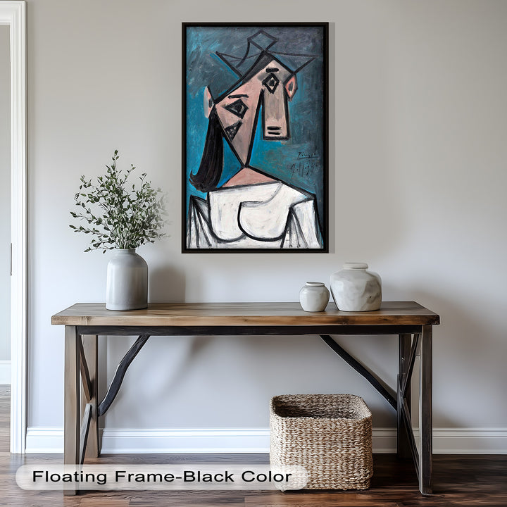Angular Expression – Cubist Woman in White Dress Picasso Oil Painting