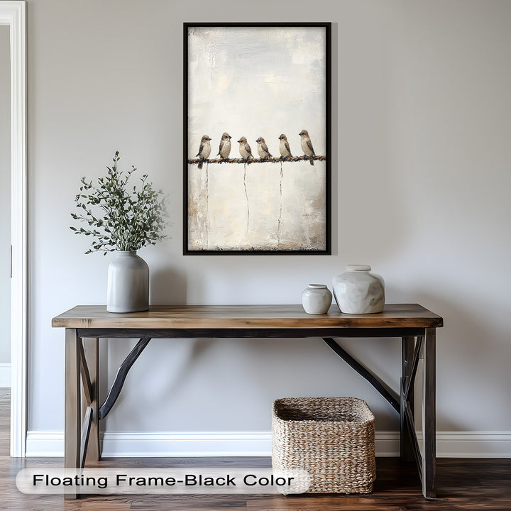 Six Birds in Stillness – Animal Oil Painting