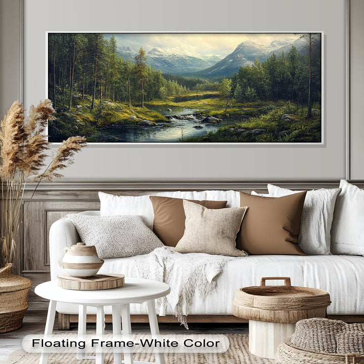 The soft light filtering through the trees and the gentle movement of water create a tranquil and harmonious atmosphere.