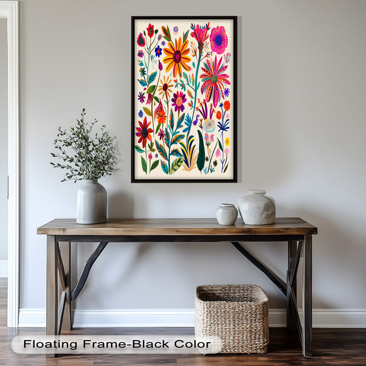 Wild Bloom Symphony – Vibrant Botanical Oil Painting