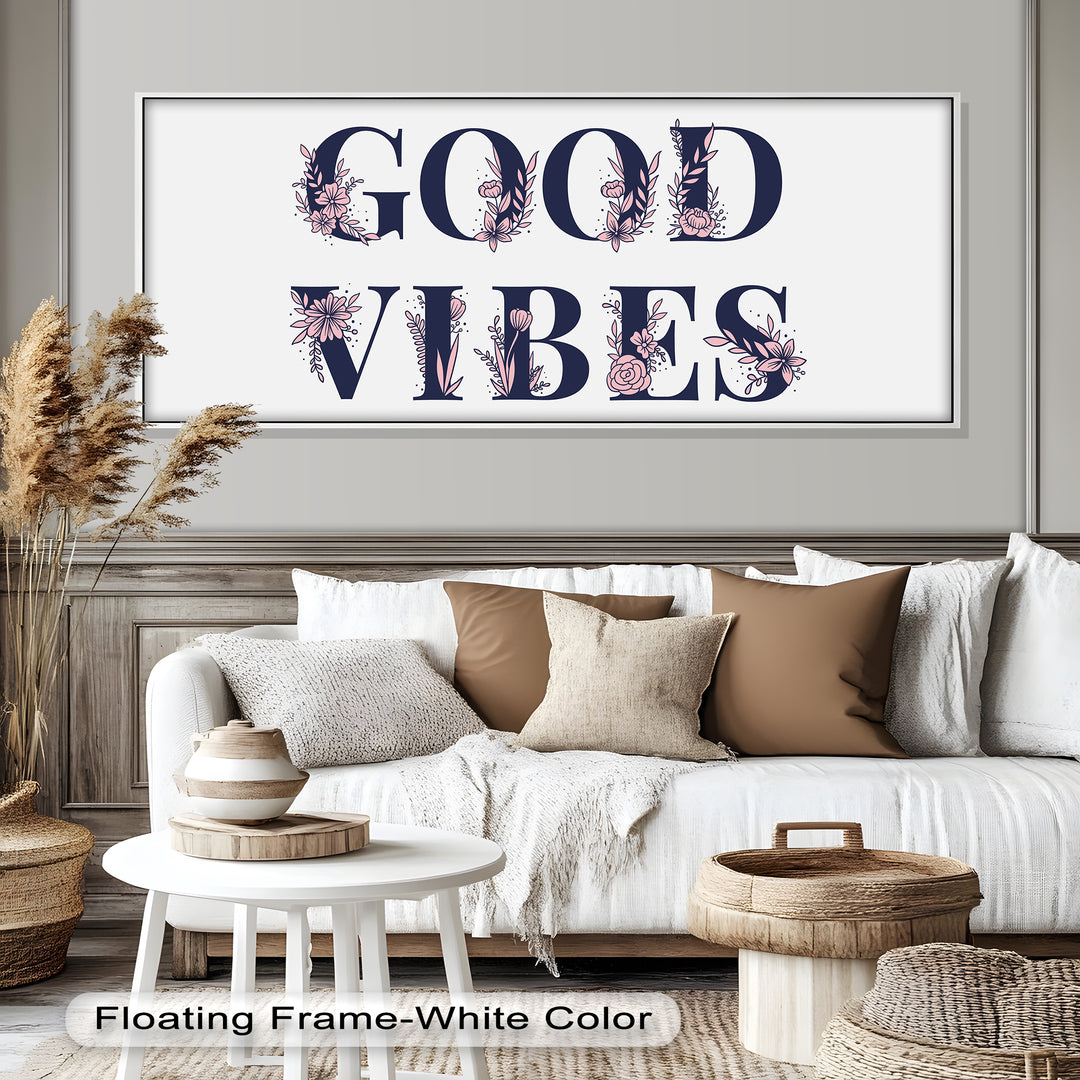 Gute Stimmung – Florale Typografie Ölgemälde