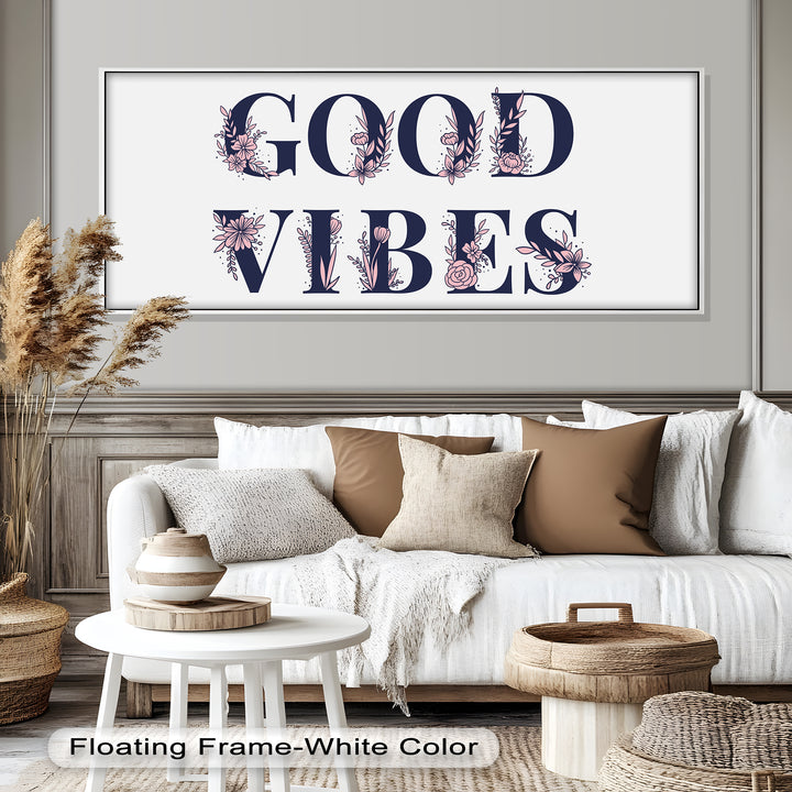 Gute Stimmung – Florale Typografie Ölgemälde