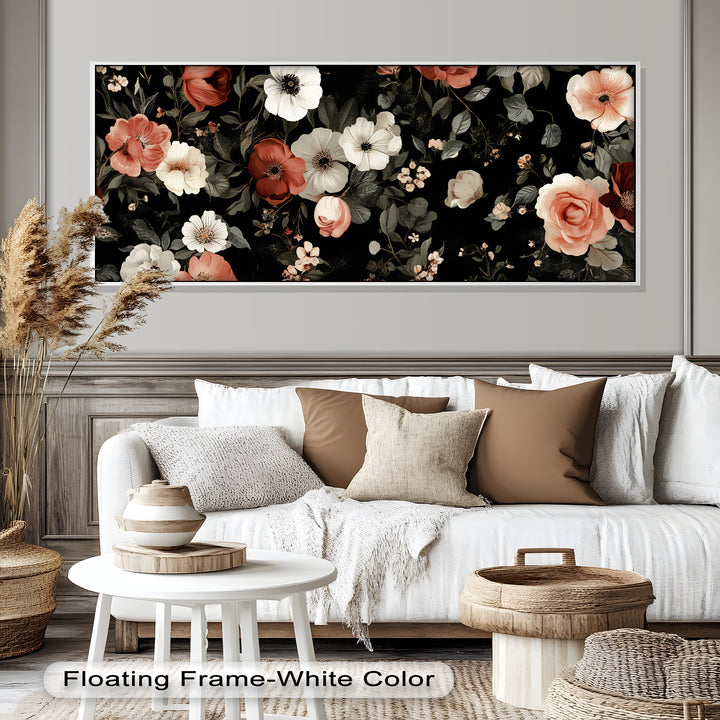 Vintage Rose Garden Wall Art – Floral Oil Painting