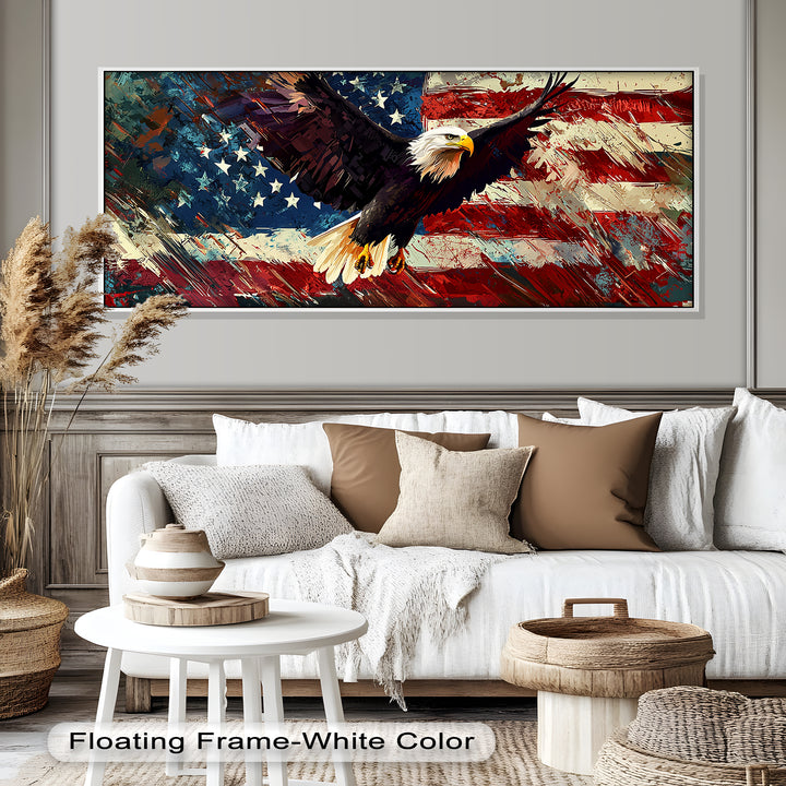 Soaring Freedom – Patriotic Eagle Oil Painting