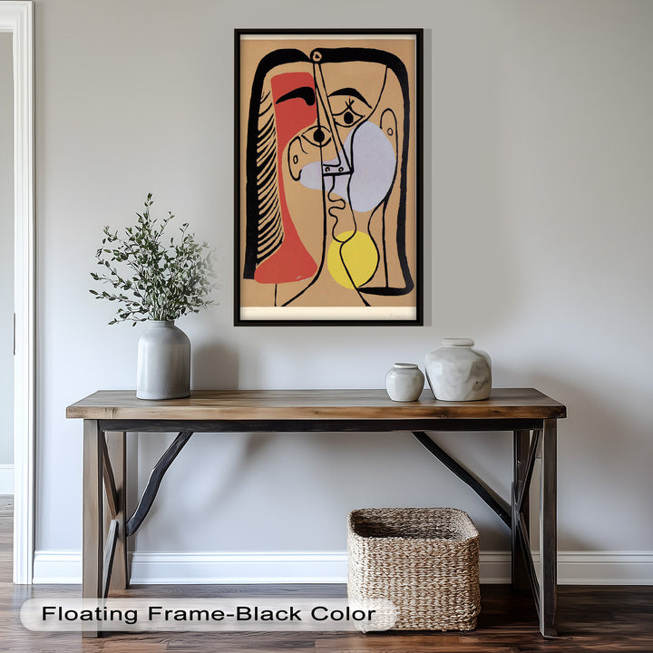 Fragmented Gaze – Minimalist Cubist Portrait Picasso Oil Painting