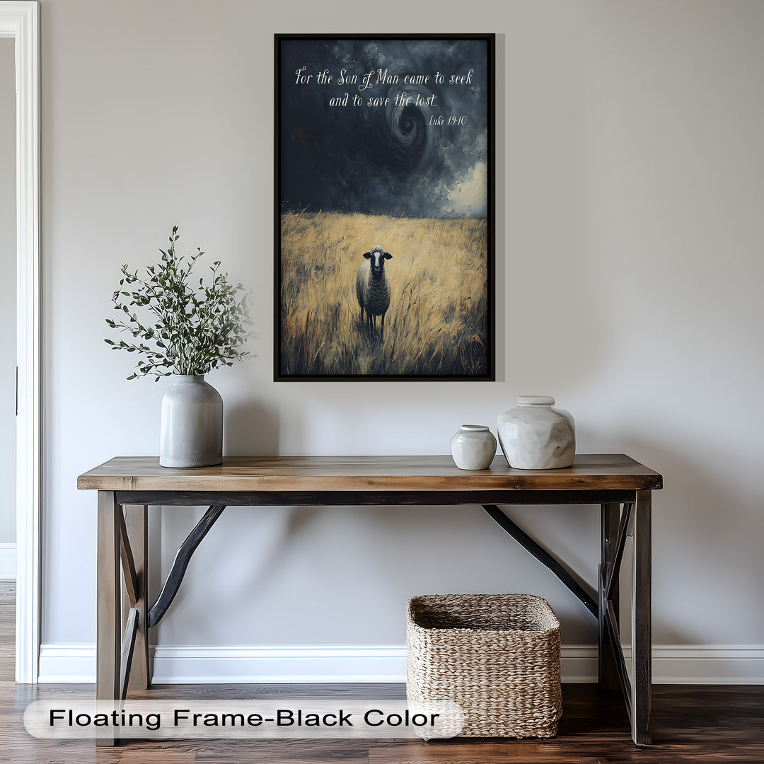 The Lost Sheep – Luke 19:10 Bible Verse Wall Art
