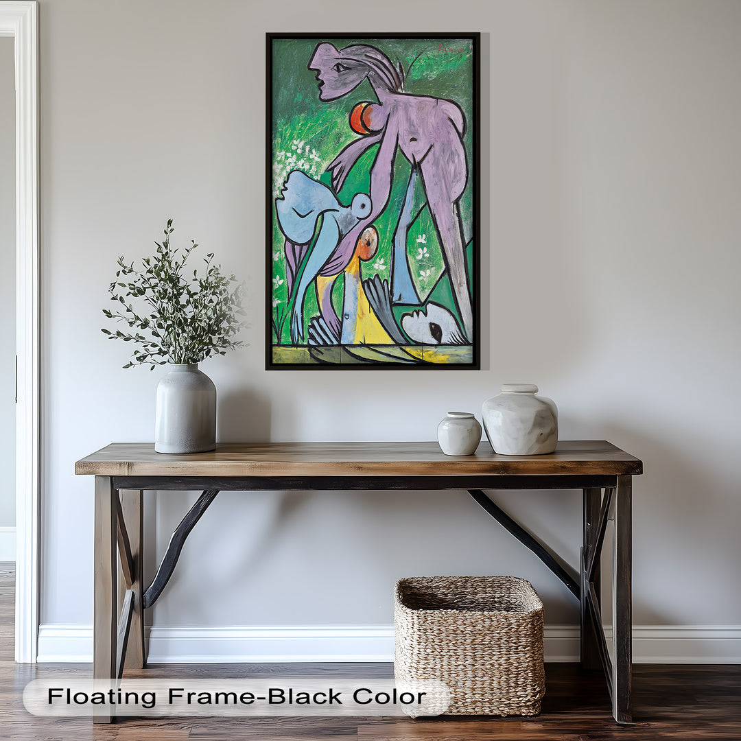 Reclining in Nature – Picasso-Inspired Abstract Nude Oil Painting
