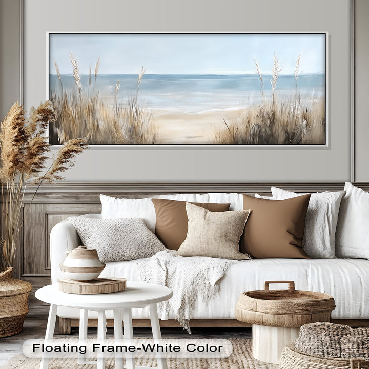 Coastal Wall Art-Beach Grass Landscape Oil Painting