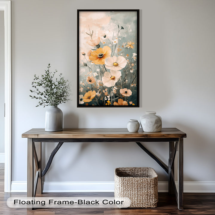 Golden Meadow Bloom - Boho Oil Painting