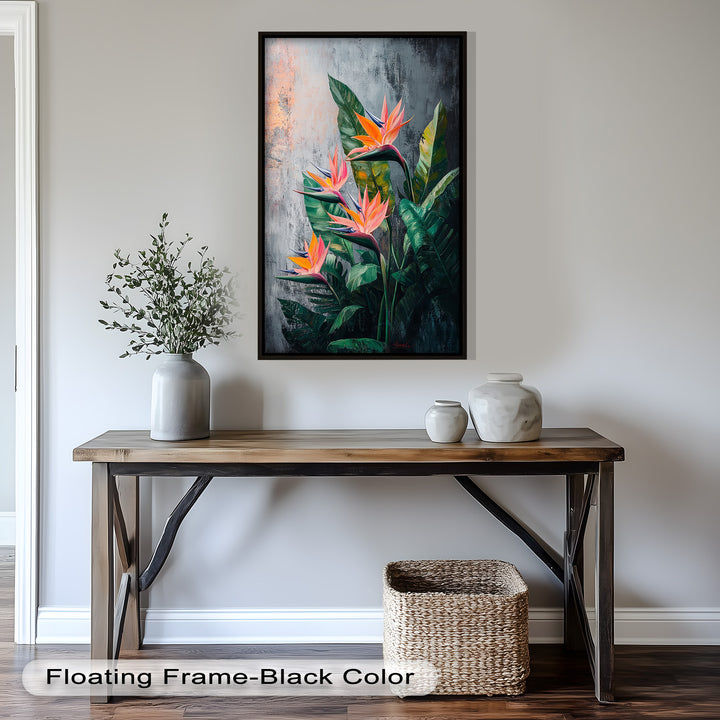 Tropical Flame – Bird of Paradise Botanical Oil Painting
