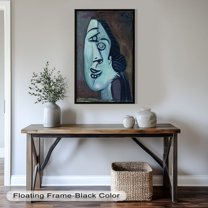 Twilight Reflections – Blue Cubist Woman Picasso Oil Painting