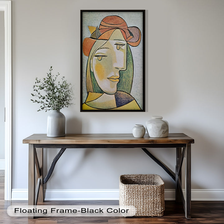 Soft Gaze of Solitude – Abstract Female Portrait Picasso Oil Painting