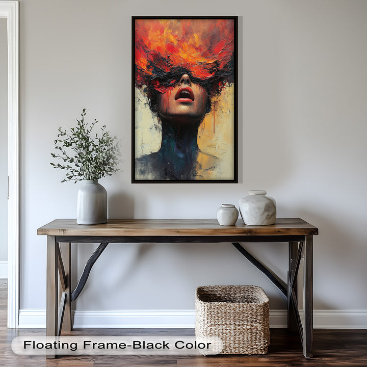 Inferno Within – Fiery Emotional Expression Abstract Oil Painting
