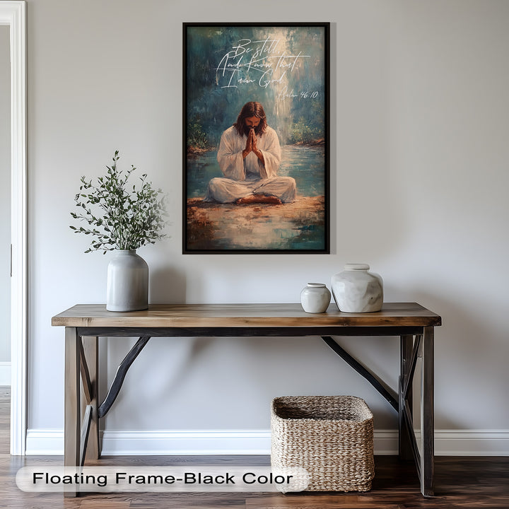 Psalm 46:10 – Be Still and Know Bible Verse Oil Painting