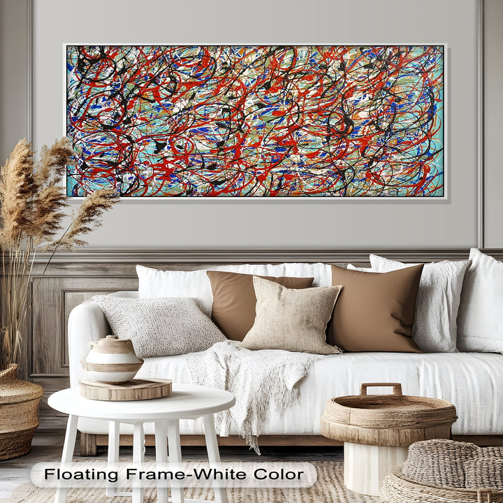 Energetic Action Painting Wall Art – Abstract Oil Painting