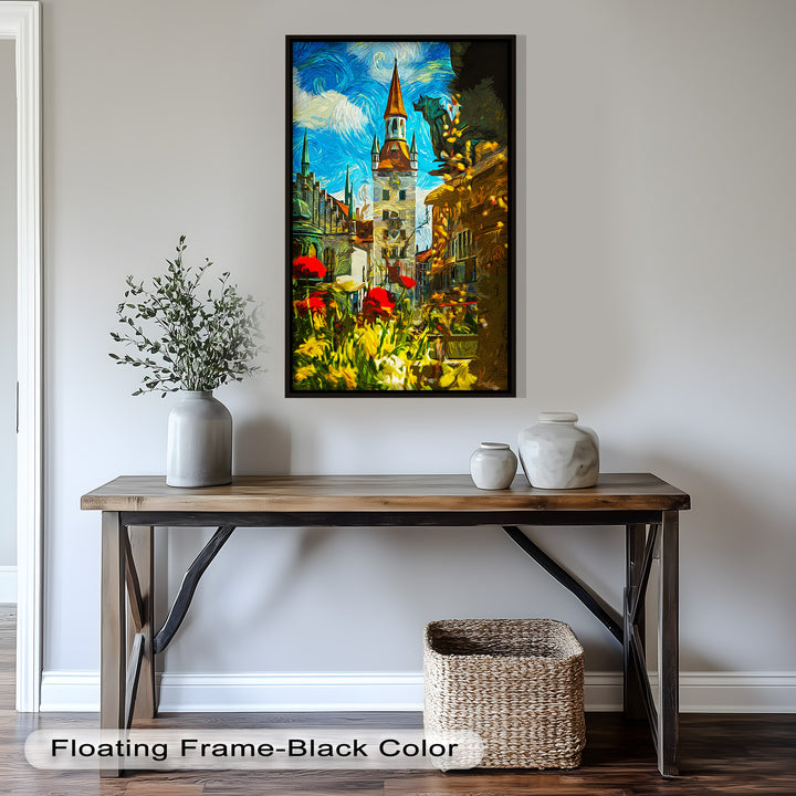 Sunlit Cathedral Square – Vibrant European Cityscape Picasso Oil Painting