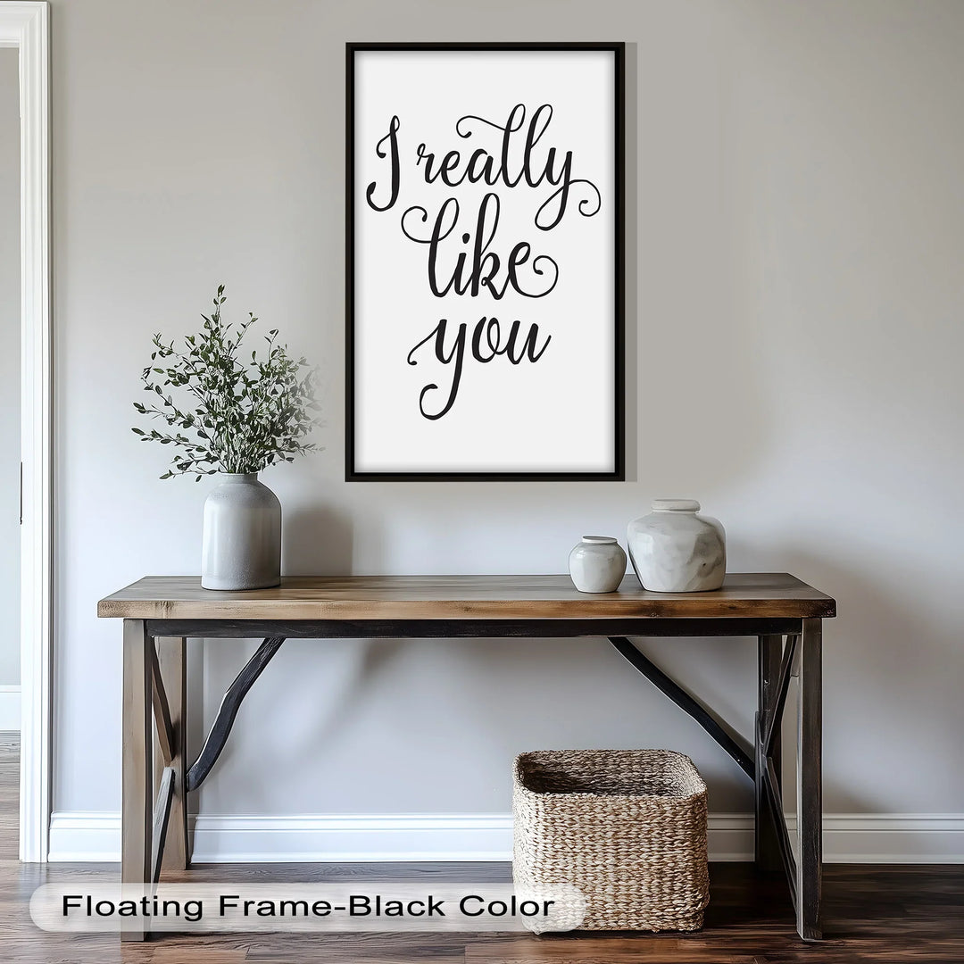 Romantic Oil Painting – “I Really Like You” Typography Art
