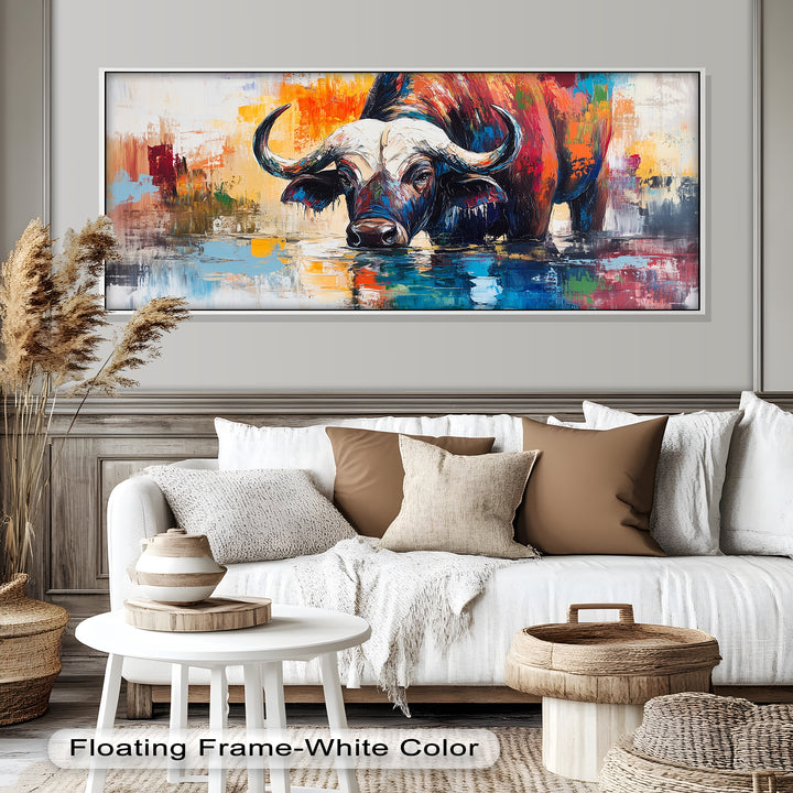 Water Buffalo at River’s Edge – Oil Painting