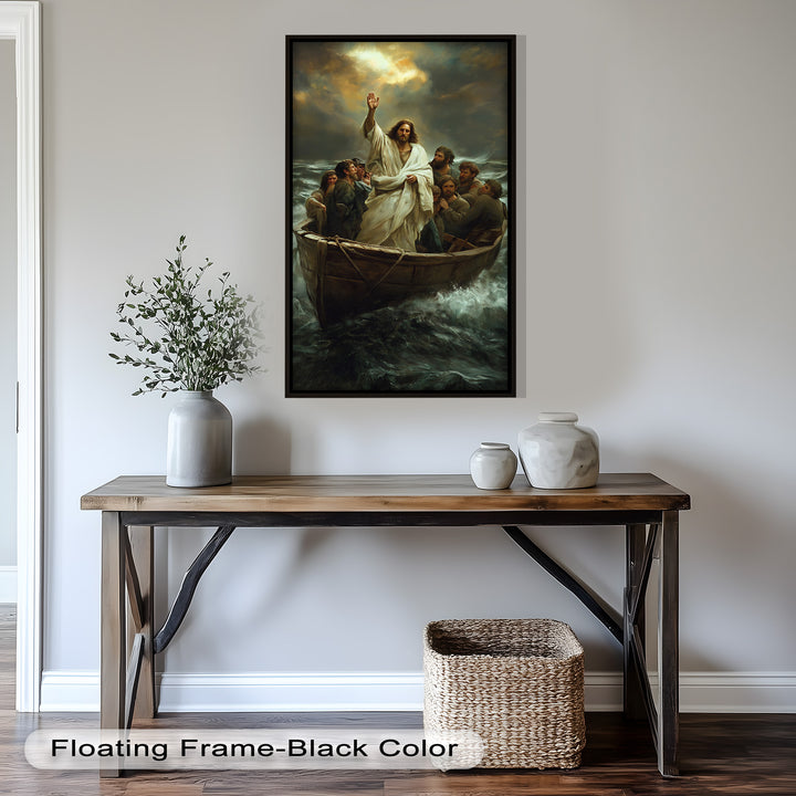Jesus Calming the Storm Wall Art – Religious Oil Painting