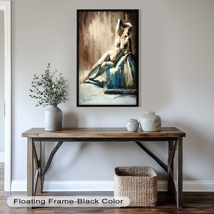 Echoes of Light – Modern Reclining Nude Oil Painting