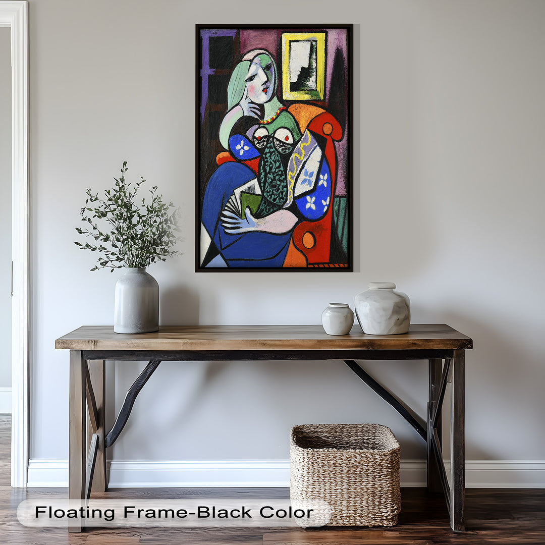 Woman with a Book – Cubist Interior Portrait Picasso Oil Painting
