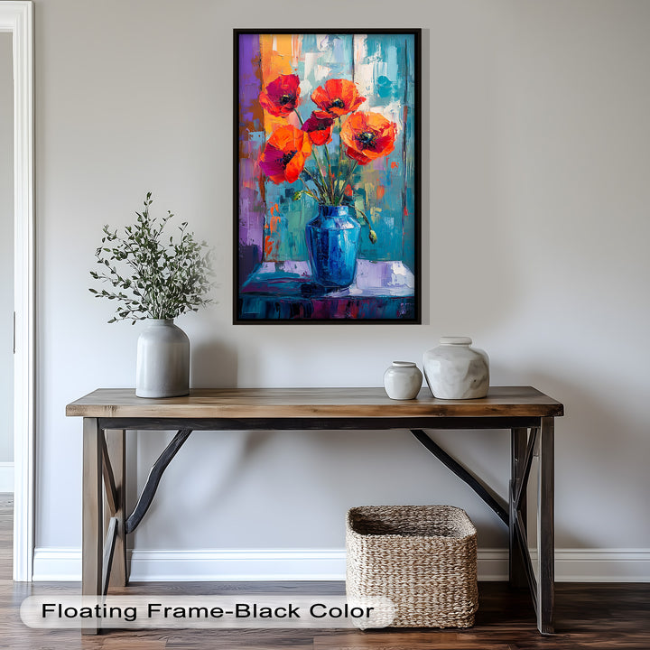 Crimson Blooms – Poppy Flower Oil Painting