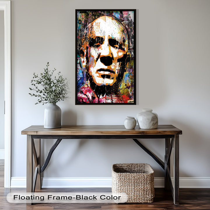 Abstract Urban Face Portrait Wall Art – Pop Art Oil Painting