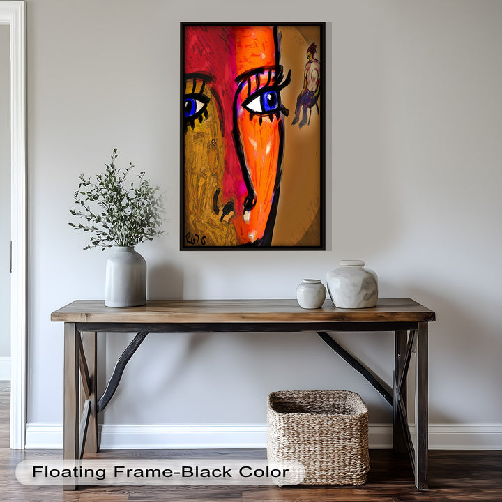 Vivid Gaze – Abstract Expressionist Portrait Oil Painting