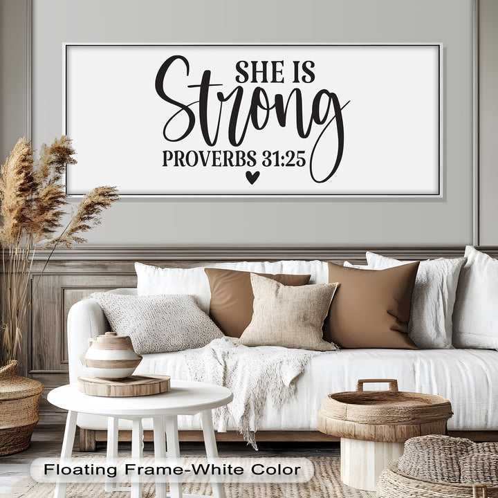 She Is Strong – Proverbs 31:25 Bible Verse Oil Painting