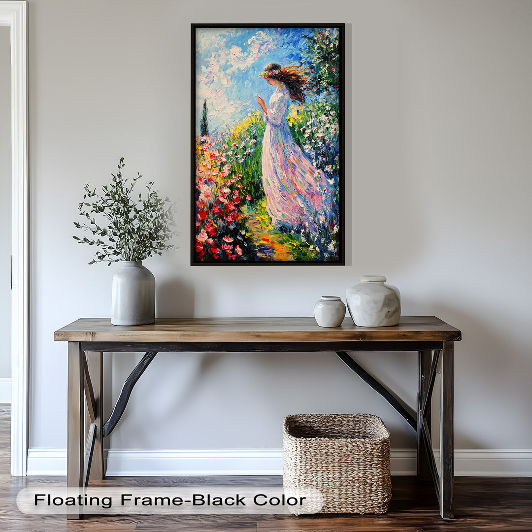 Woman in Floral Crown - Impressionist Oil Painting