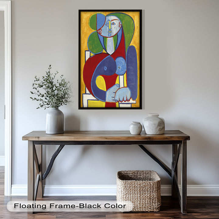 Color Harmony – Abstract Seated Woman Picasso Oil Painting