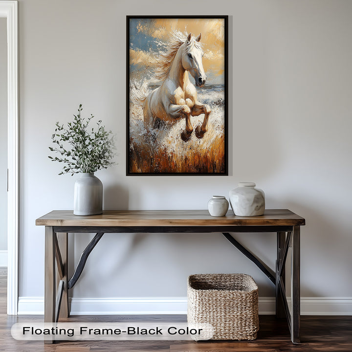 Spirit of the Wind – White Horse Oil Painting