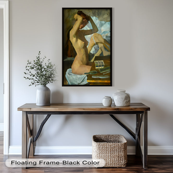 Muted Reverie – Figurative Nude Oil Painting in Earth Tones