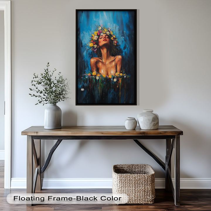 Floral Reverie – Ethereal Woman with Flower Crown Oil Painting
